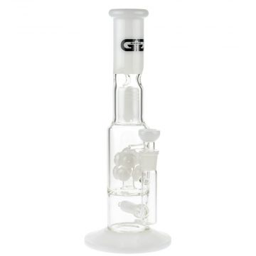 Grace Glass Atomium Ice Bong with Spore Perc & Inline Diffuser | White - Side View 1