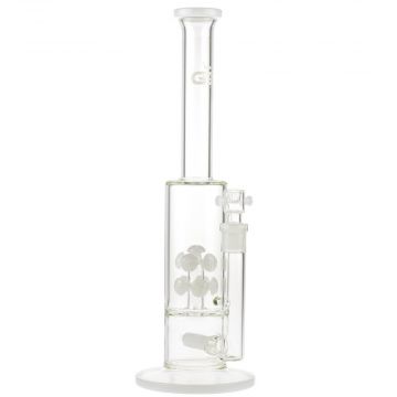 Grace Glass Atomium Bong with Spore Perc and Inline Diffuser | White - Side View 1