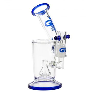 Grace Glass Limited Edition Vapor Bubbler with Fixed Slitted Diffuser | Blue - With Vapor Dome