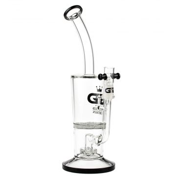 Grace Glass Limited Edition Vapor Bubbler with Fritted Disc Perc & Showerhead Diffuser | Black - With Vapor Dome