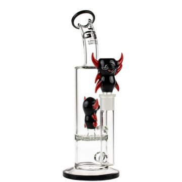 Grace Glass Limited Edition Bong with HoneyComb Disc Perc | Black Monster with Red Tentacles - With Herb Bowl 