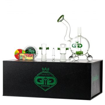 Grace Glass Mini Ball Vapor Bubbler with Showerhead Diffuser | Green