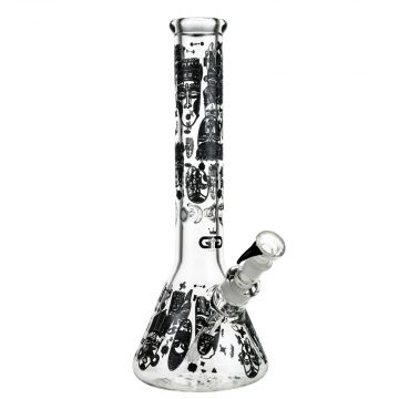 Grace Glass Tribal Glow in the Dark Beaker Ice Bong | Inca - Side View 