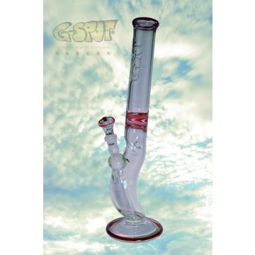 G-Spot Glass - Color Hangover Bong - Flame Polished Logo - 50cm - Ice - Solid Tank Joint