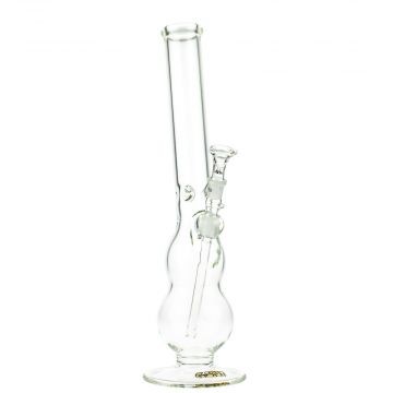 G-Spot Glass Double Egg ice Bong with Real Gold Logo | 50cm - Side View 1