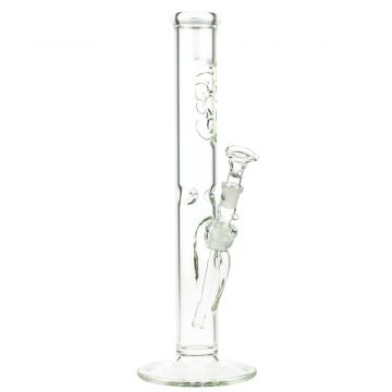 G-Spot Glas Classic Cylinder Ice Bong with Flame Polished Logo - Side View 1