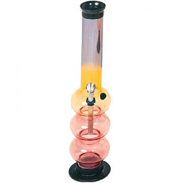 Acrylic Triple Bubble Water Pipe Colored