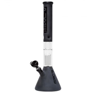 Pure Glass 10-arm Perc Beaker Base Bong - Black Frosted