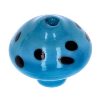 Glass Carb Cap Spotted Mushroom | Light Blue