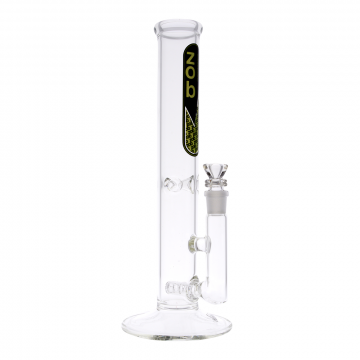 ZOB Glass - Straight Ice Bong with Slitted Inline Perc - 14 inch - Green/Black