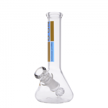 ZOB Glass - Straight Beaker Princess Bong with Disc Diffuser - 10 inch - Brown/Blue