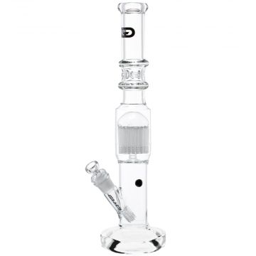 Grace Glass 34-arm Percolator Cylinder Ice Bong with 6-arm Diffuser