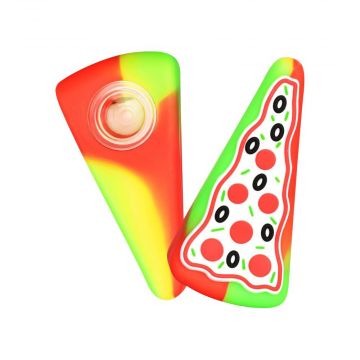 Pizza Slice Silicone Hand Pipe with Glass Bowl