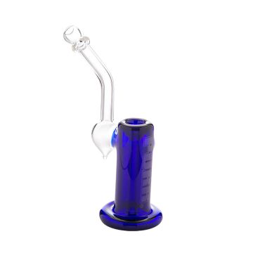 Purr Glass Pocket Sherlock Bubbler - Blue - Side view 1