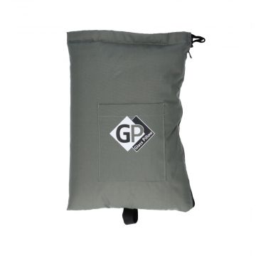 Glass Pillow Stash Pouch with Drawstring | Large | Grey- Front View 