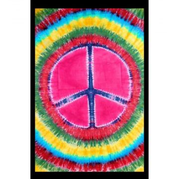 ThreadHeads Tie Dye Peace Sign Tapestry