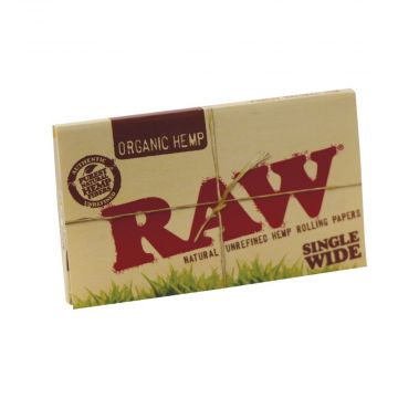 RAW Organic Single Wide Double Window Hemp Rolling Papers | Single Pack