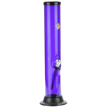 Acrylic Bong with Straight Tube and Carb Hole - Purple - Side view 1