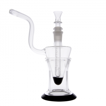 Sasquatch Glass - Mini Hornet's Nest Bubbler and Base - Midnight Black