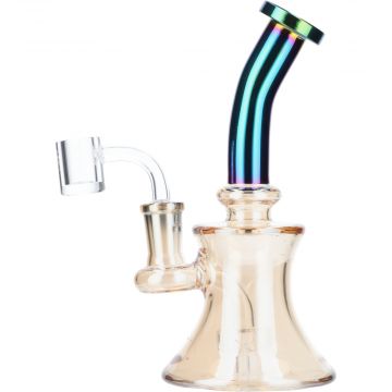 Fumed and Colored Hourglass Dag Rig with Showerhead Perc