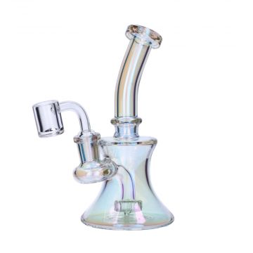 Fumed Hourglass Dag Rig with Showerhead Perc | Clear | Side View 1