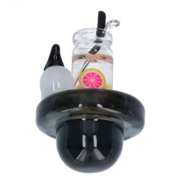 Glass Fruit Cocktail Carb Cap | Black | Side view 1