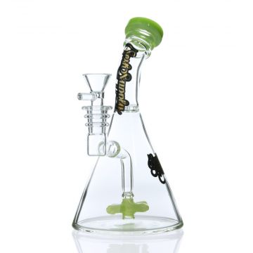 Sesh Supply "Scylla" Unique Kinetic Spinning Propeller Perc Beaker Bong | Alien Green