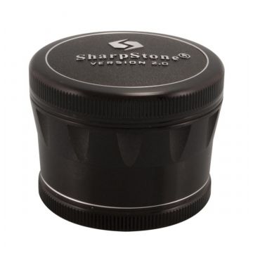 SharpStone V2 4-Part Solid Top Grinder | 2.5 Inch | Black