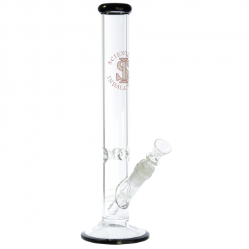 SI Pipes Straight Ice Bong with Circular Foot - Black