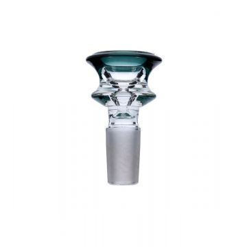 Glass Bowl with Maria | Male Joint | Teal | 14.5mm