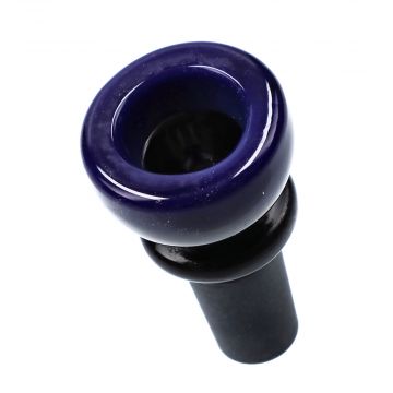 Black Glass Herb Bowl with Color Rim | Male Joint | 14.5mm | Blue