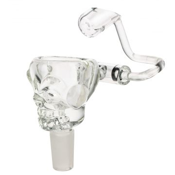 Glass Skull Bowl with Quartz Bucket Vapor Swing | Clear | 14.5mm