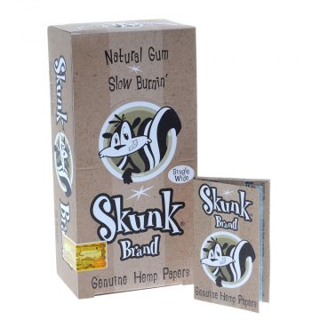 Skunk - Single Wide Hemp Rolling Papers - Box of 25 Packs 