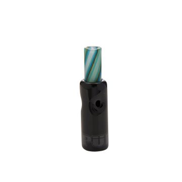 Purr Glass Smokey Rolling Tip | Black With Colored Stripes - Black - Air