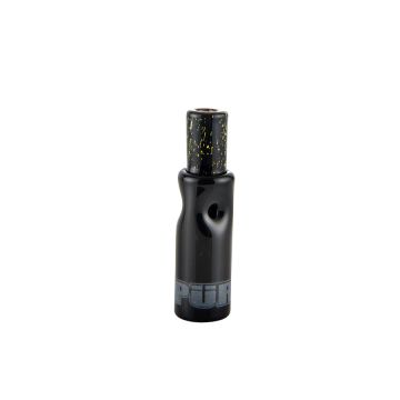 Purr Glass Smokey Rolling Tip | Black With Colored Accents - Black - Dichro Copper