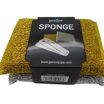 Genius Metallic Mesh Sponge - 2 Pack