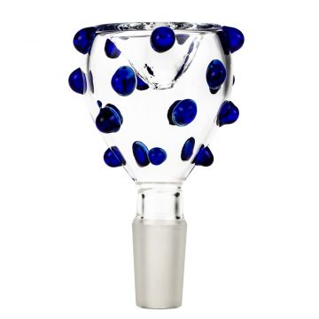 Glass Herb Bowl with Cobalt Blue Marbles | 14.5mm