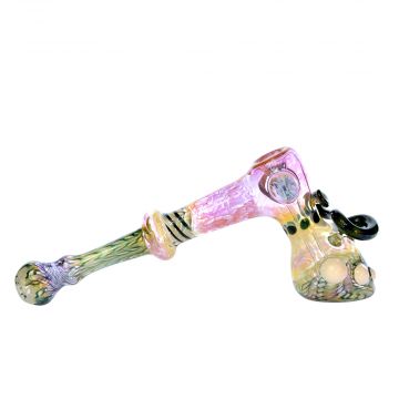 Glass Hammer Bubbler - Silver and Gold Fume - Colored Glass and Magnifiers 