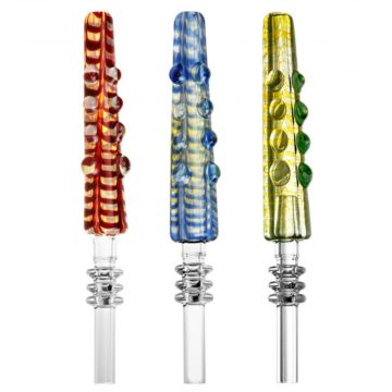 Striped Glass Dab Straw | Random colors
