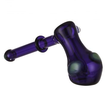 Colored Glass Hammer Bubbler with Slyme Dots & Maria – Blue