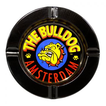 The Bulldog Tin Ashtray Black - Top view