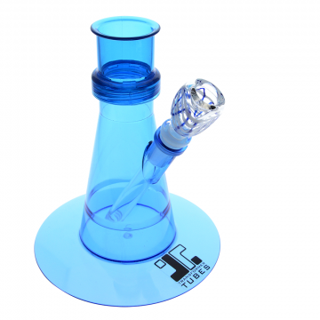 Transformer Tubes - Equipped Base - Glass Downstem and Bowl - Blue