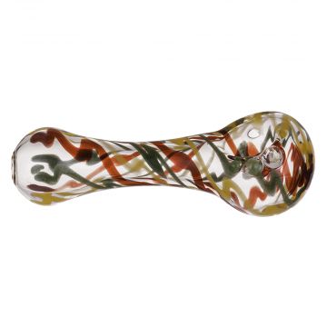 Glass Rasta Hand Pipe with Magnifiers