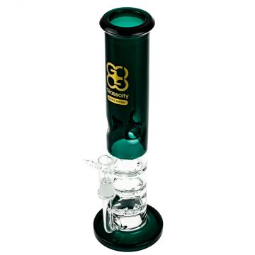 Glasscity Limited Edition Straight Turbine Disc Bong | Opaque Black - Side View 1
