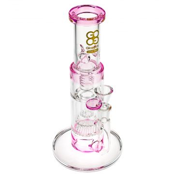Glasscity Limited Edition Straight Double Perc Ice Bong | Pink 