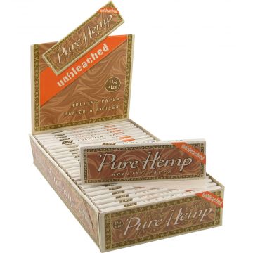 Pure Hemp - Regular Sized Unbleached 1 ¼ Rolling Papers - Box of 25 Pack