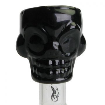 WS Glass Skull Bowl - Black