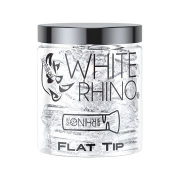 White Rhino Glass Tips - Bulk 100 Pack | Flat Tip