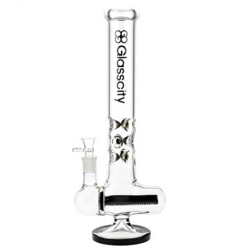 Glasscity Nautilus Ice Bong with Slitted Inline Diffuser | Black - Side View 1