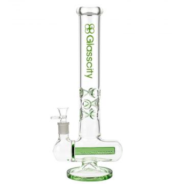 Glasscity Nautilus Ice Bong with Slitted Inline Diffuser | Green - Side View 1